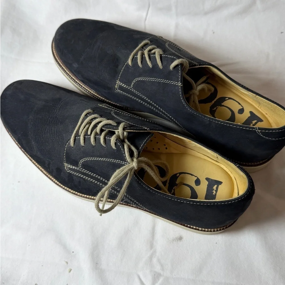 Men’s Nordstrom 1901 Carson 10.5 Navy Oxford Nubuck Derby Suede Shoes